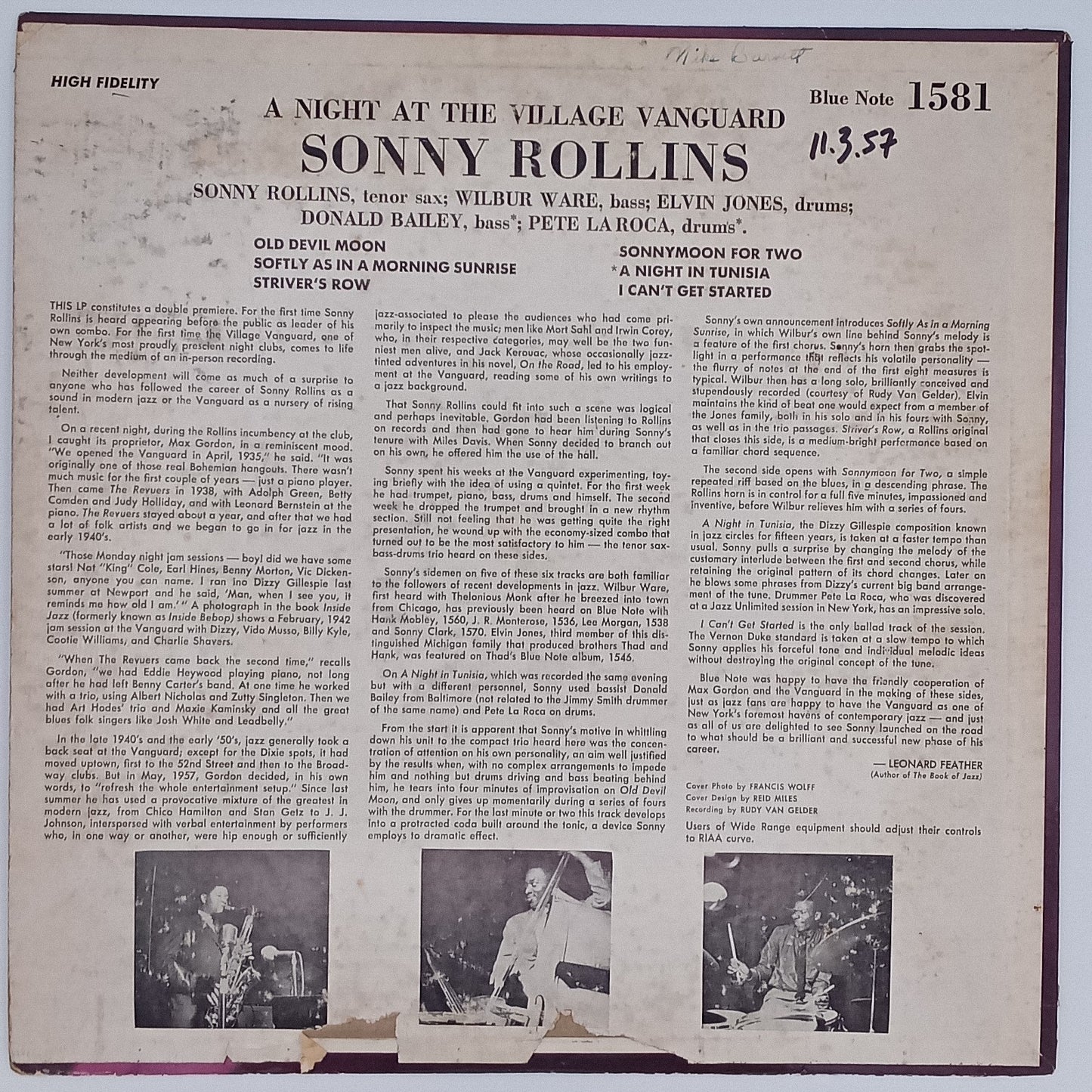 Sonny Rollins – A Night At The "Village Vanguard"