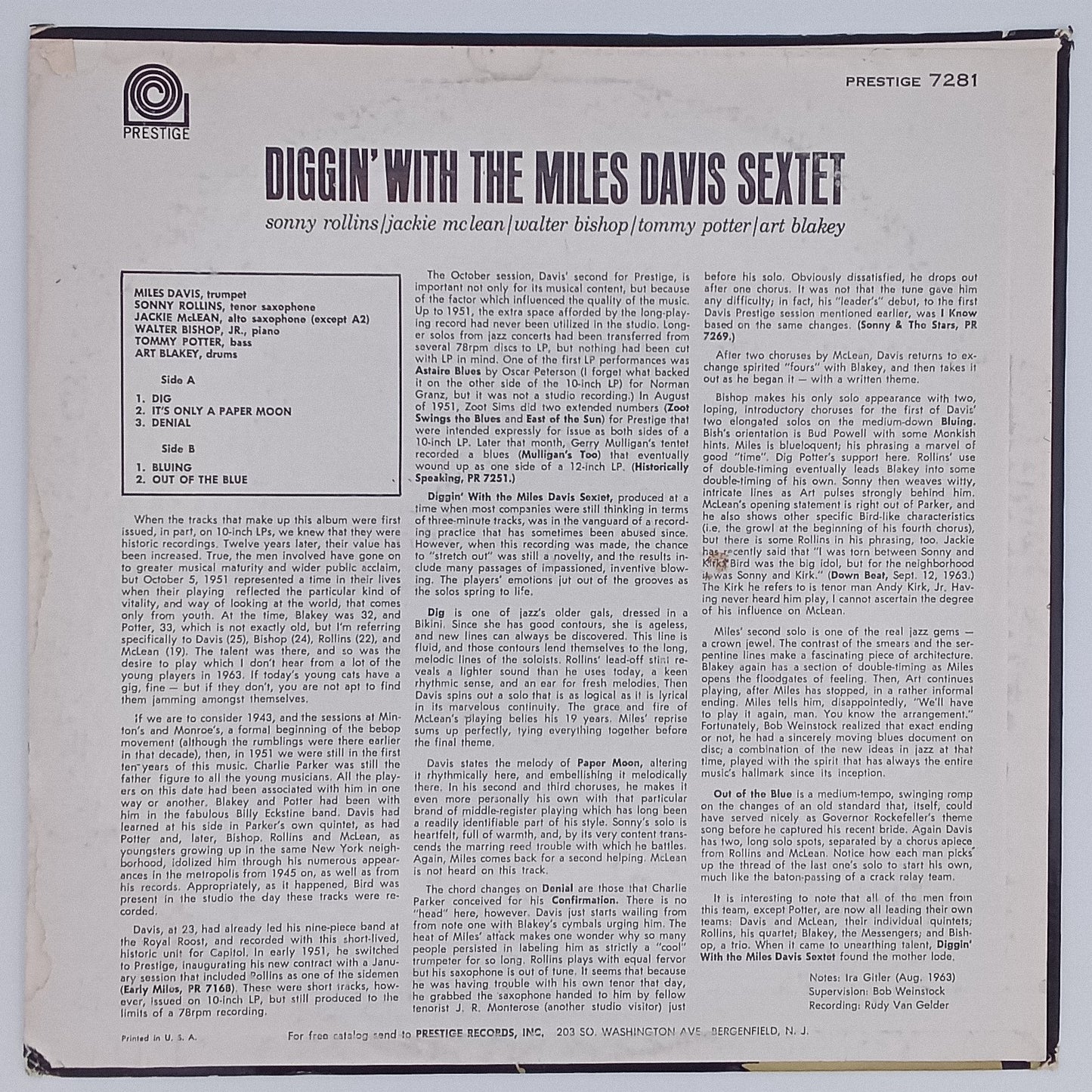 Miles Davis – Diggin' With The Miles Davis Sextet