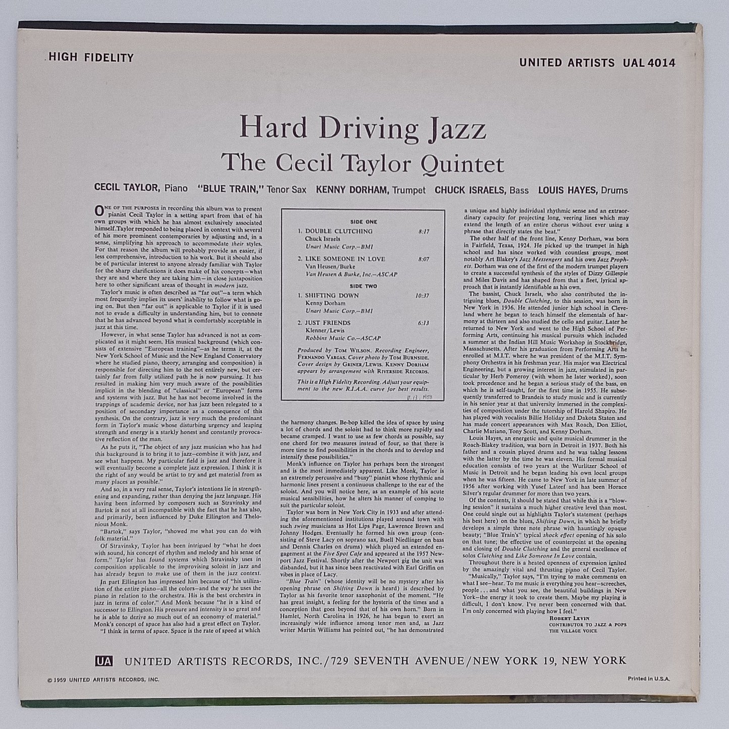 Cecil Taylor Quintet – Hard Driving Jazz