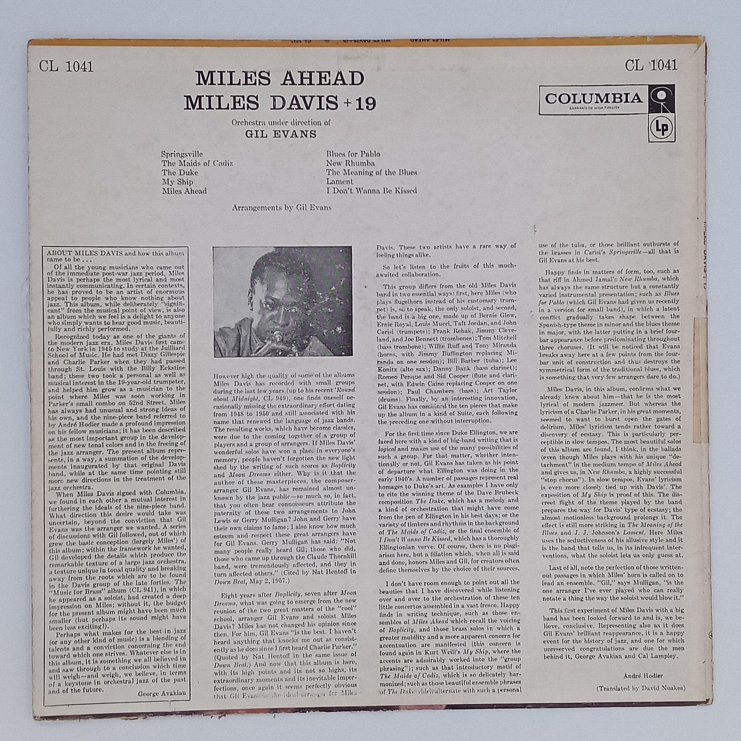 Miles Davis + 19 , Orchestra Under The Direction Of Gil Evans – Miles Ahead