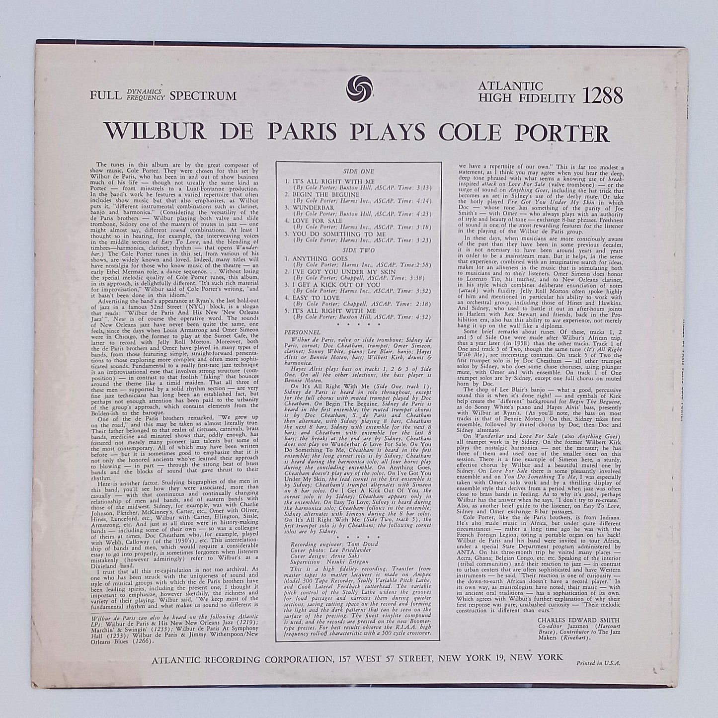 Wilbur De Paris – Plays Cole Porter