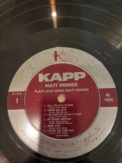 Matt Dennis – Plays And Sings Matt Dennis