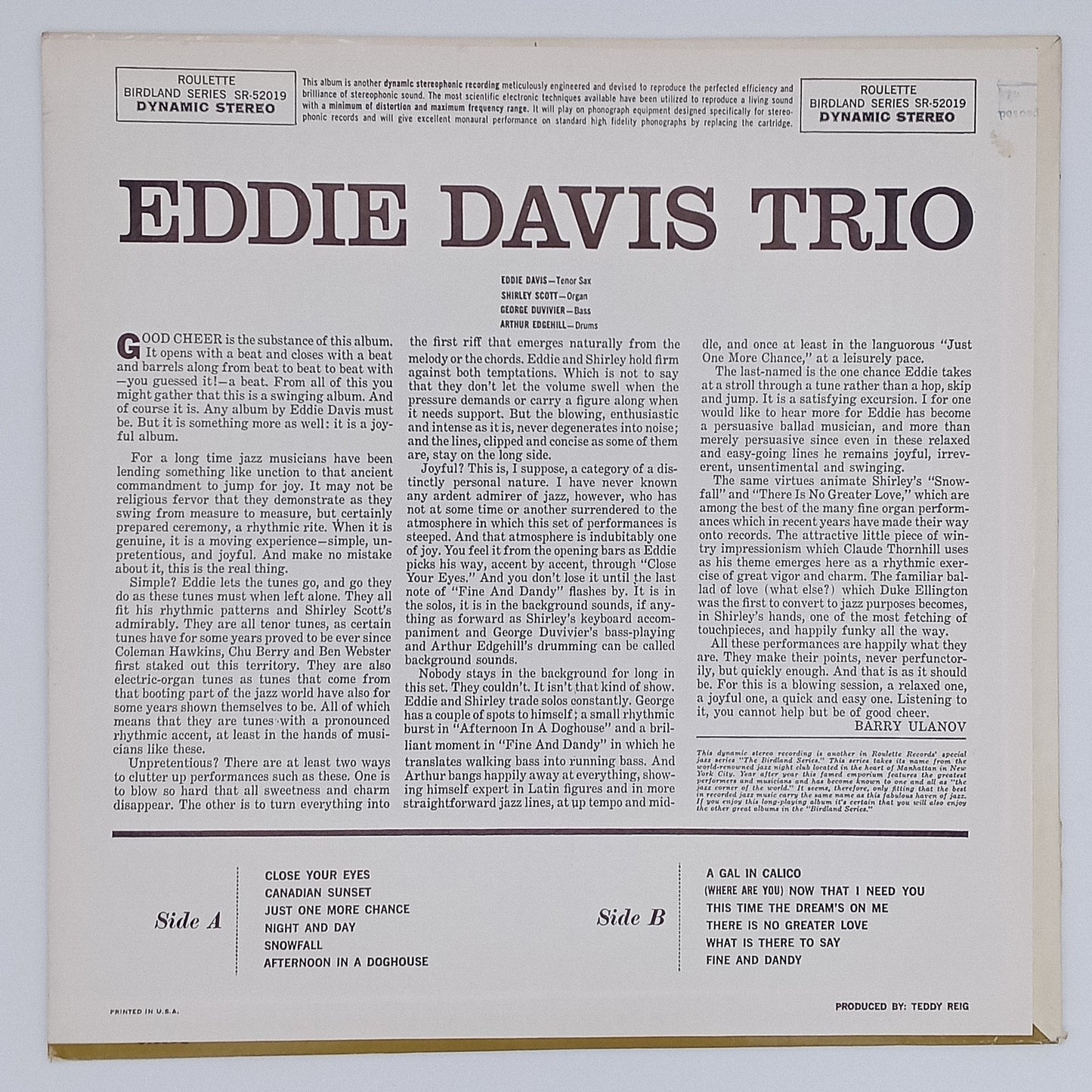 Eddie Davis Trio – Eddie Davis Trio