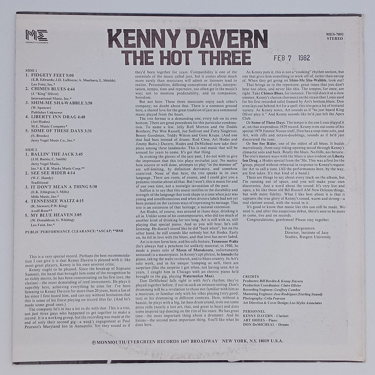 Kenny Davern – The Hot Three