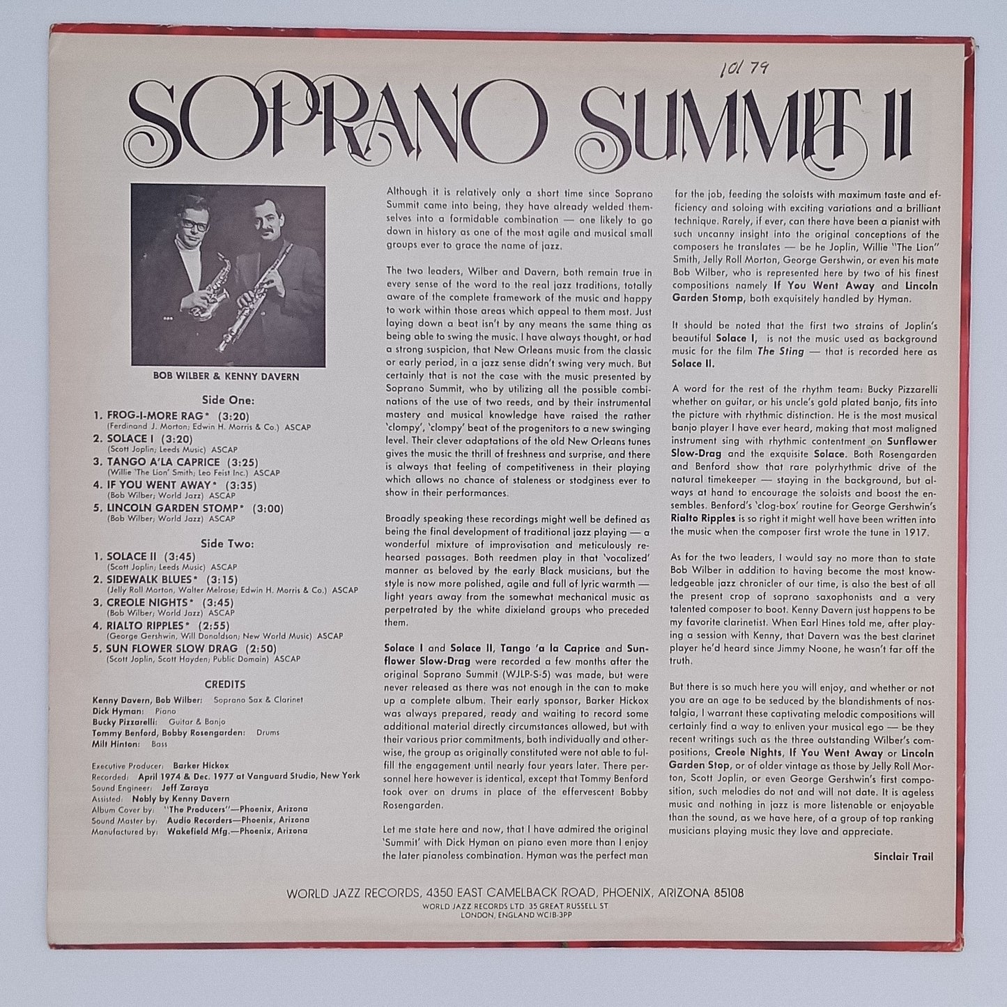 Bob Wilber, Kenny Davern, Dick Hyman – Soprano Summit II