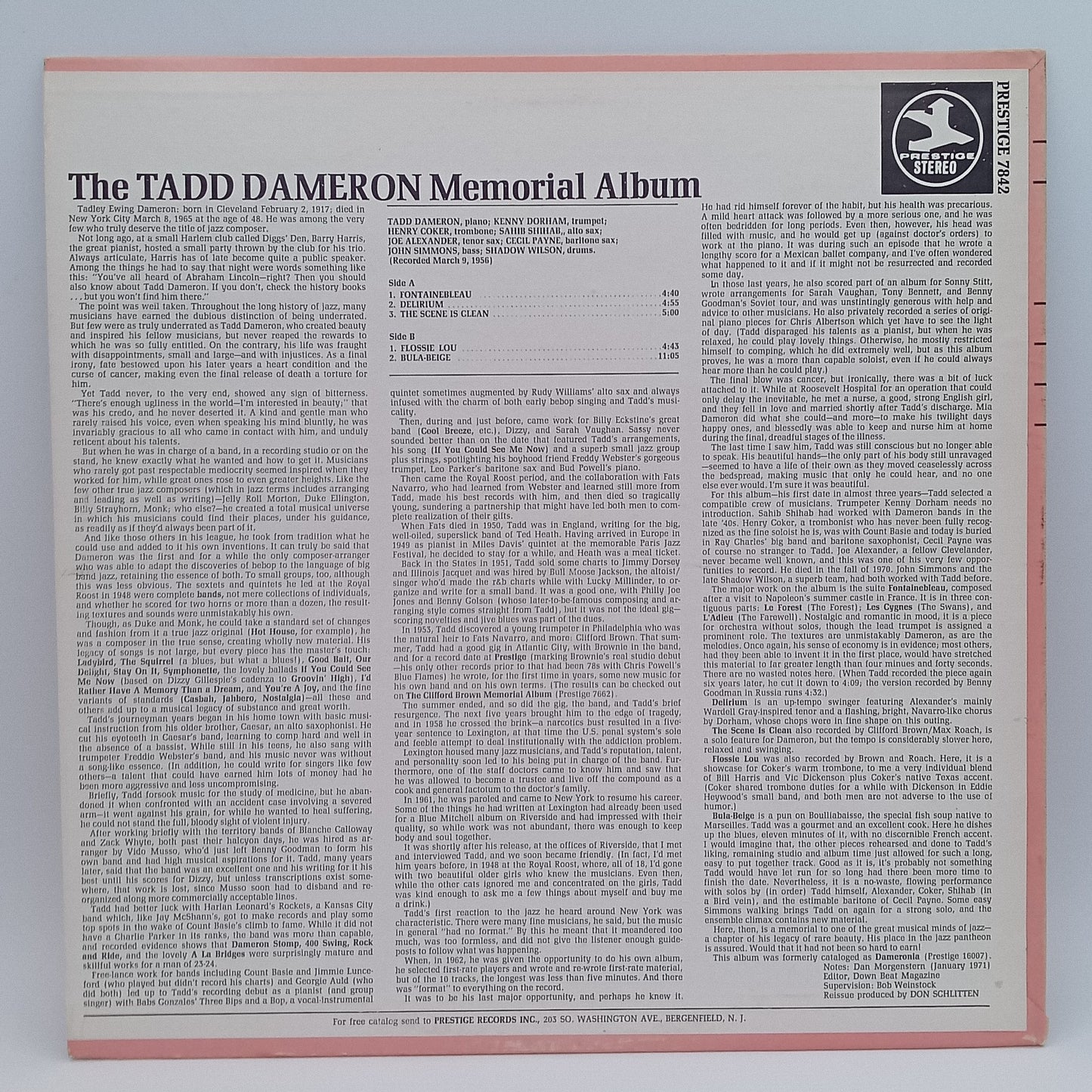 Tadd Dameron – The Tadd Dameron Memorial Album