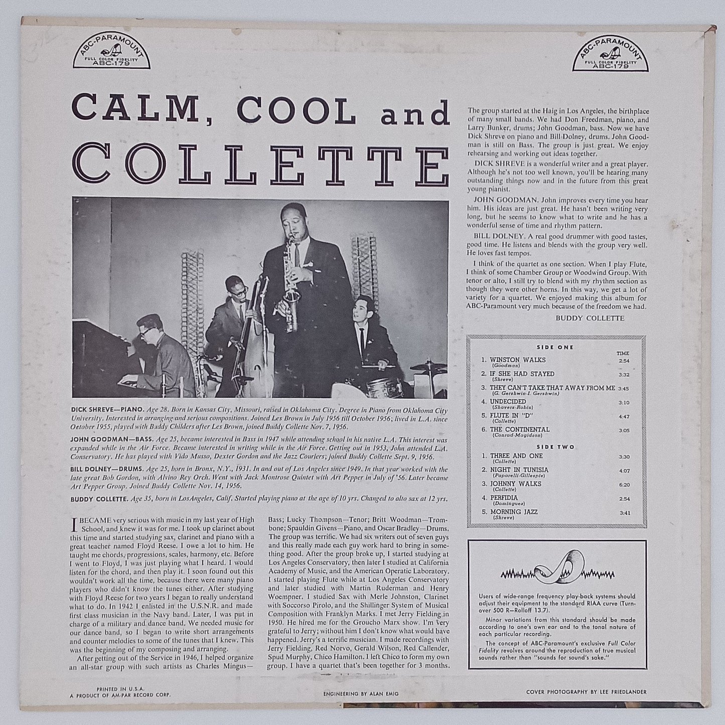Buddy Collette And His Trio – Calm, Cool & Collette