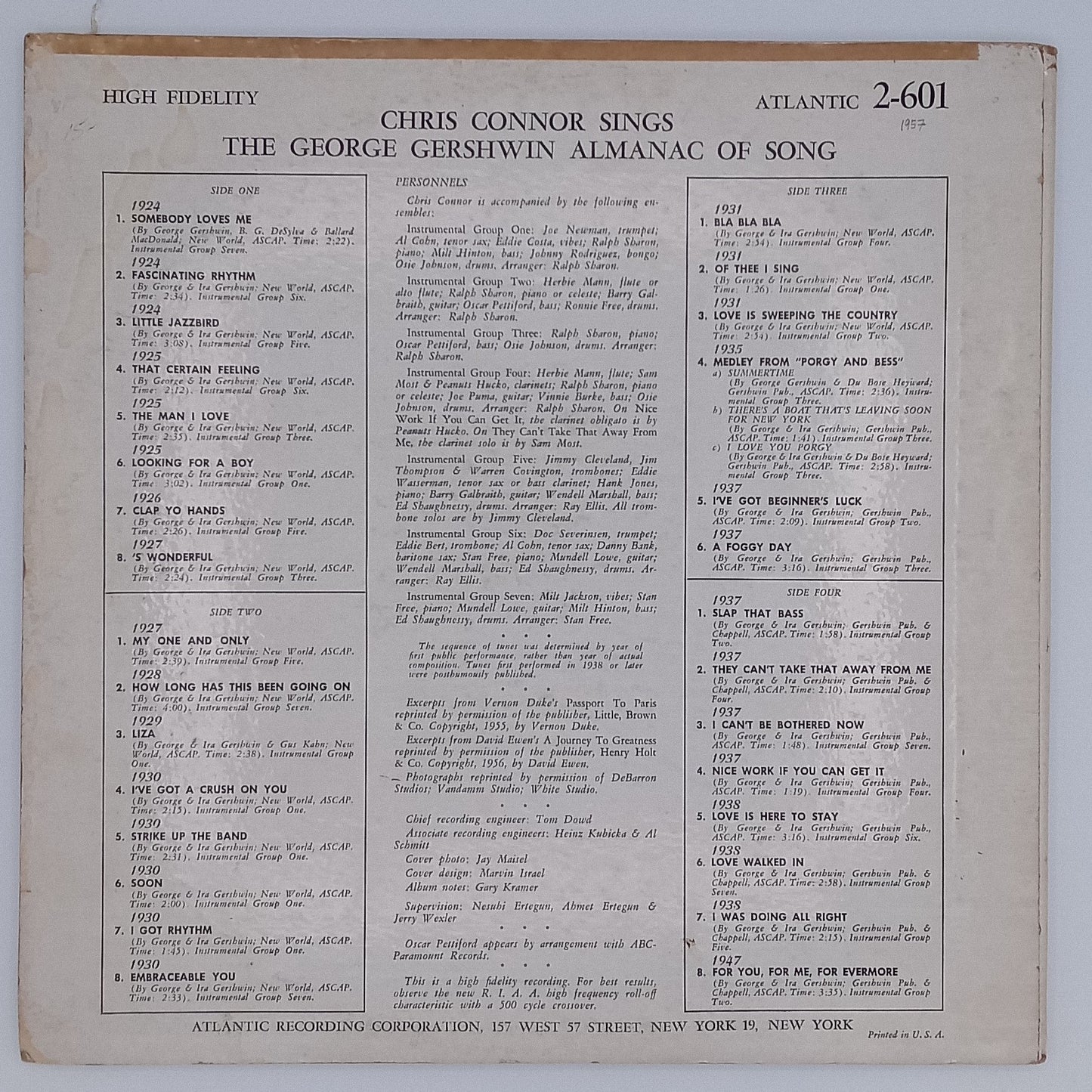 Chris Connor-Chris Connor Sings The George Gershwin Almanac Of Song