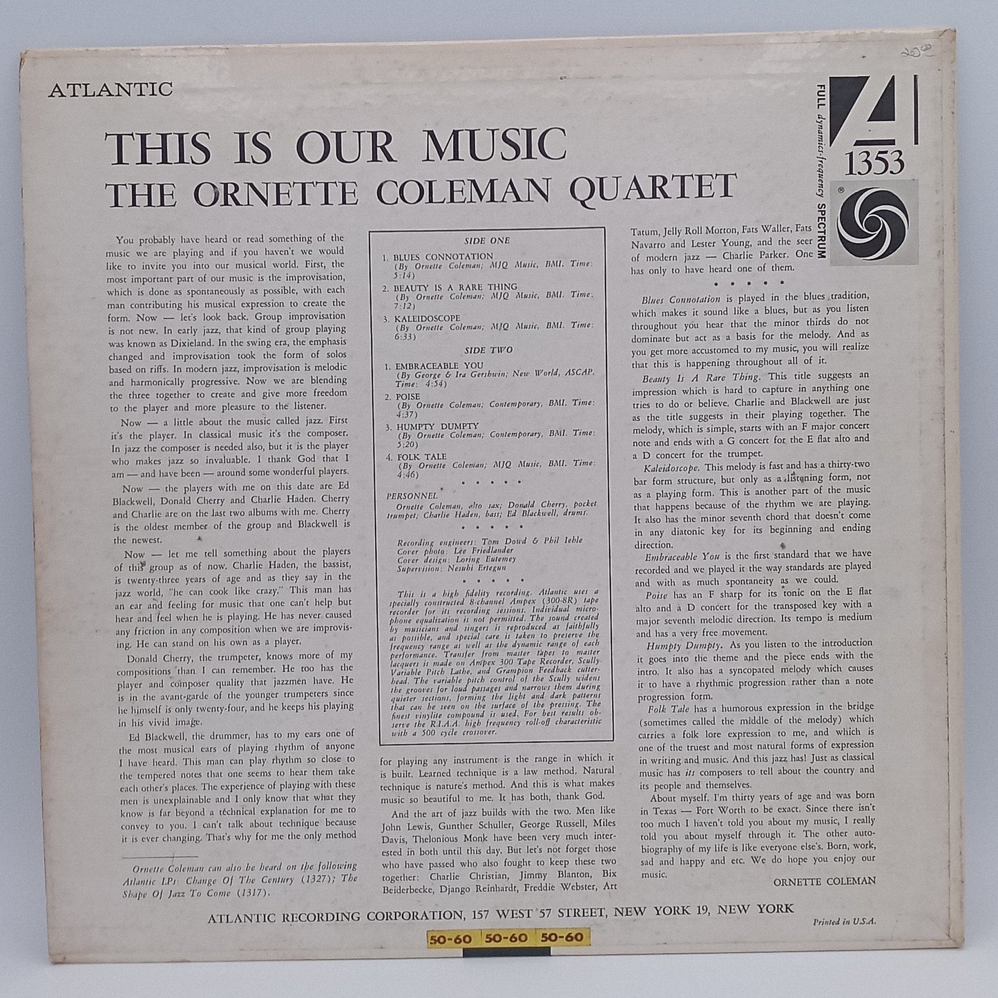 The Ornette Coleman Quartet The Ornette Coleman Quartet  Read More  – This Is Our Music