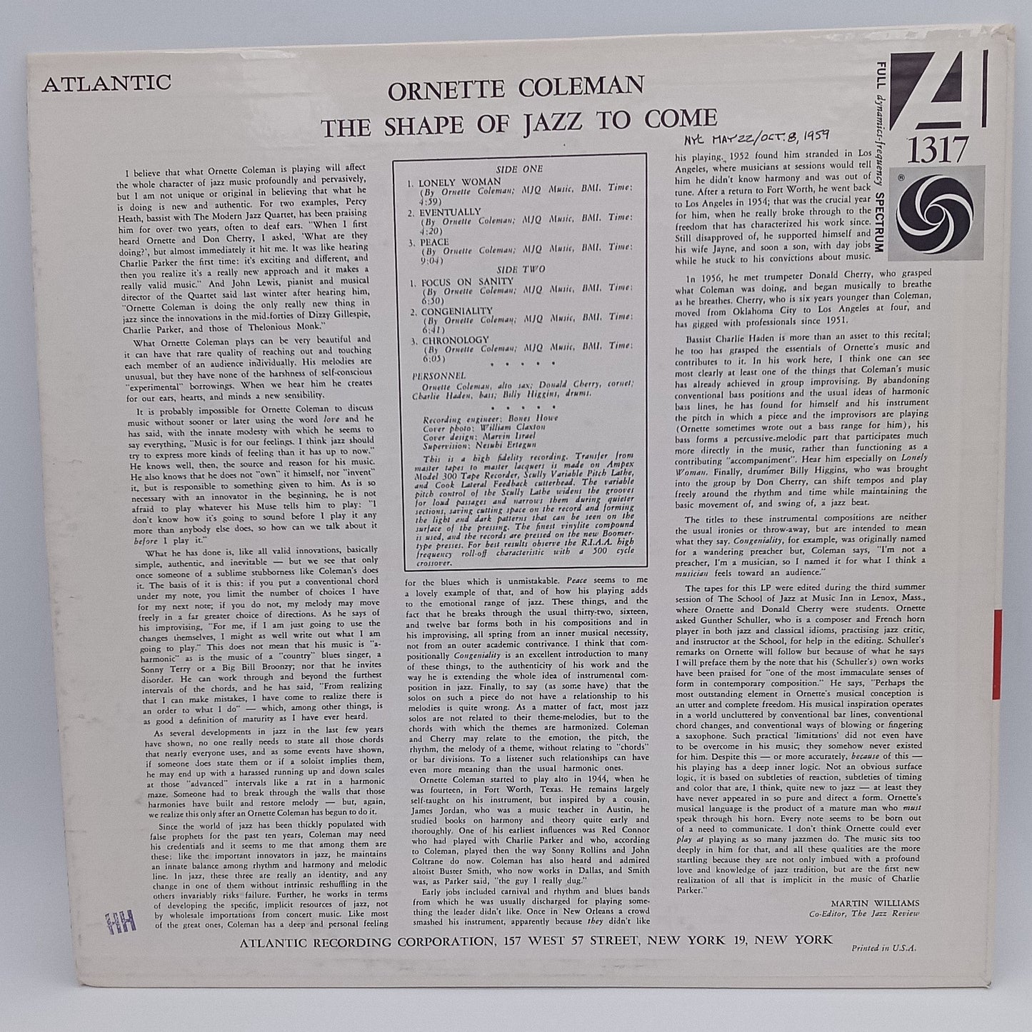 Ornette Coleman – The Shape Of Jazz To Come