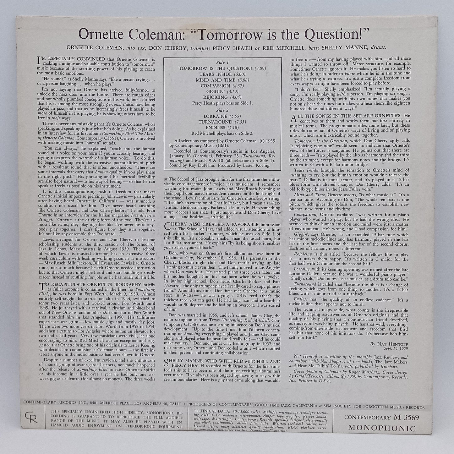 Ornette Coleman – Tomorrow Is The Question!