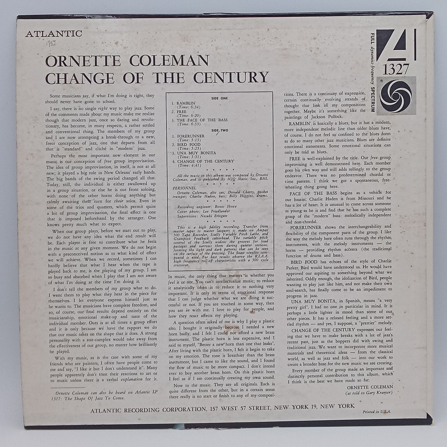 Ornette Coleman – Change Of The Century