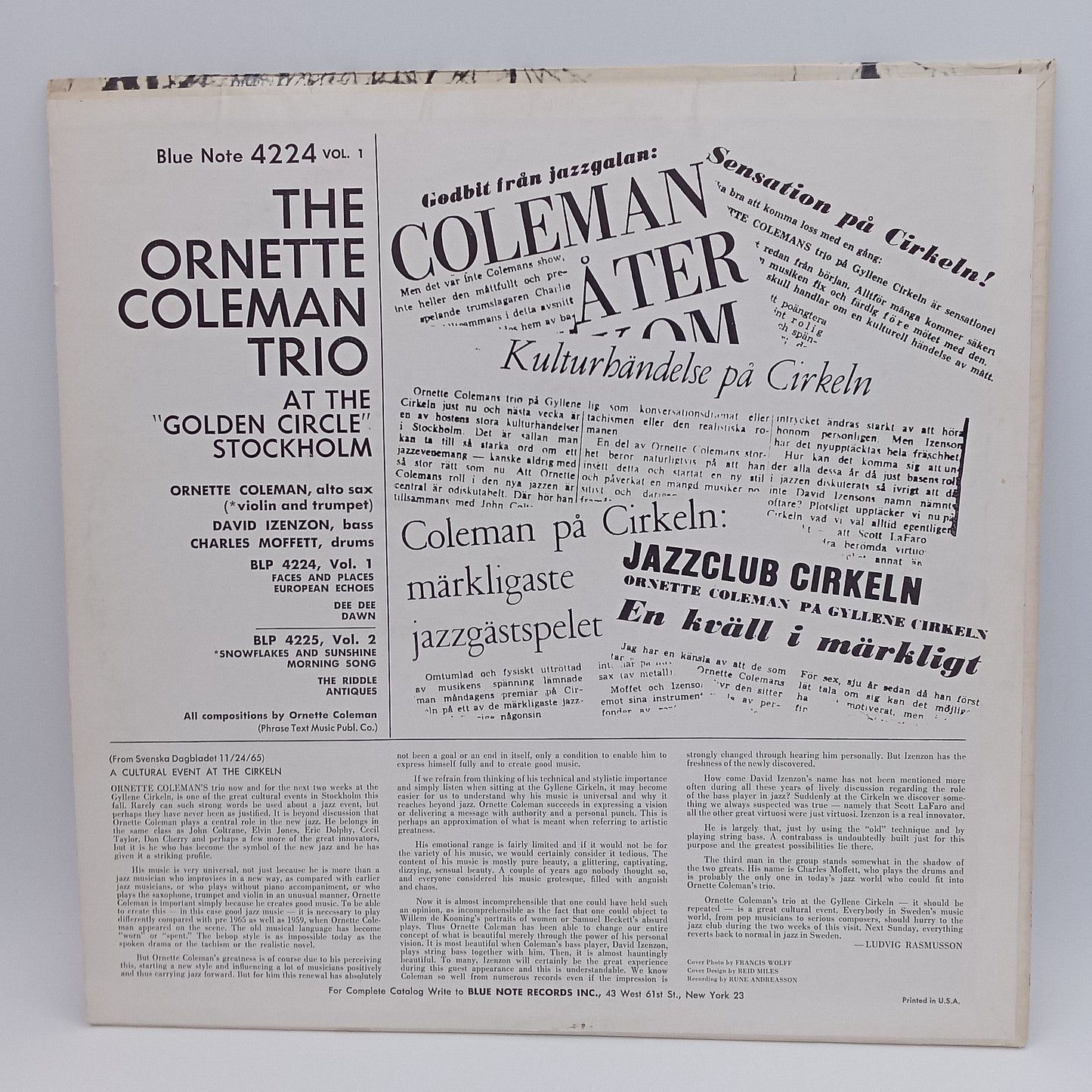 The Ornette Coleman Trio – At The "Golden Circle" Stockholm (Volume One)