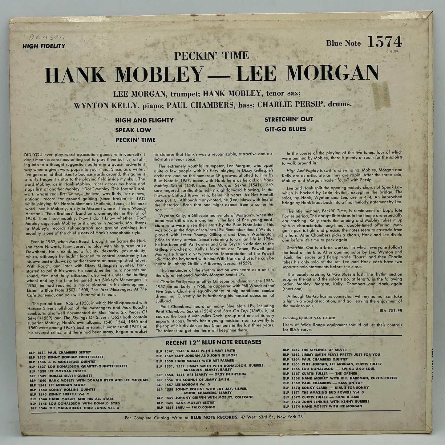 Hank Mobley - Lee Morgan – Peckin' Time