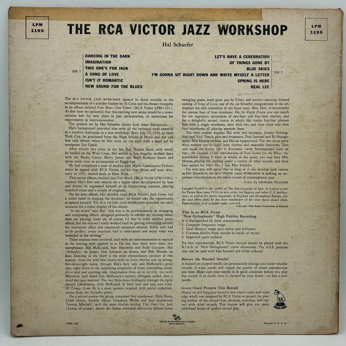 Hal Schaefer – The RCA Victor Jazz Workshop