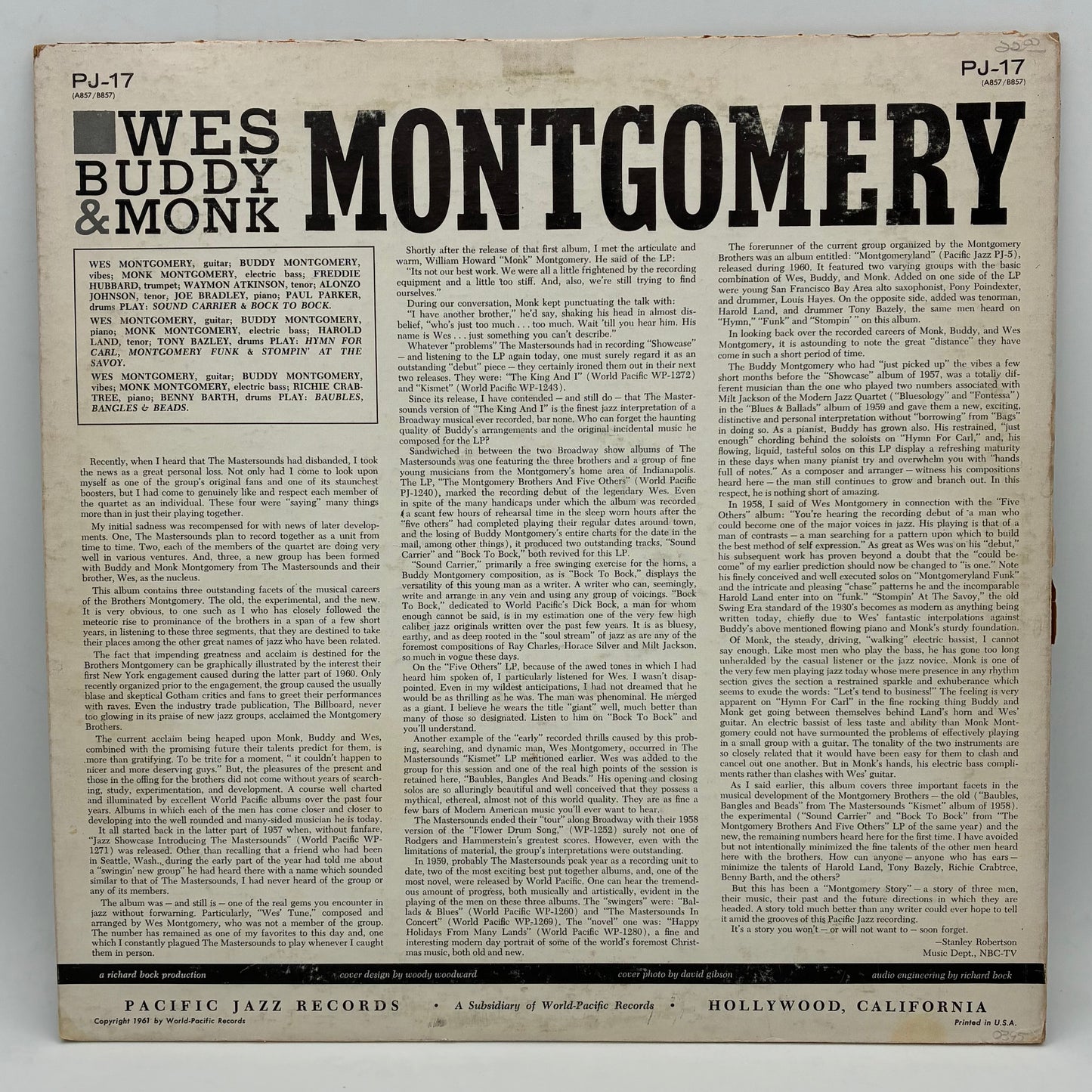 Wes, Buddy & Monk Montgomery Featuring Harold Land & Freddie Hubbard – The Montgomery Brothers