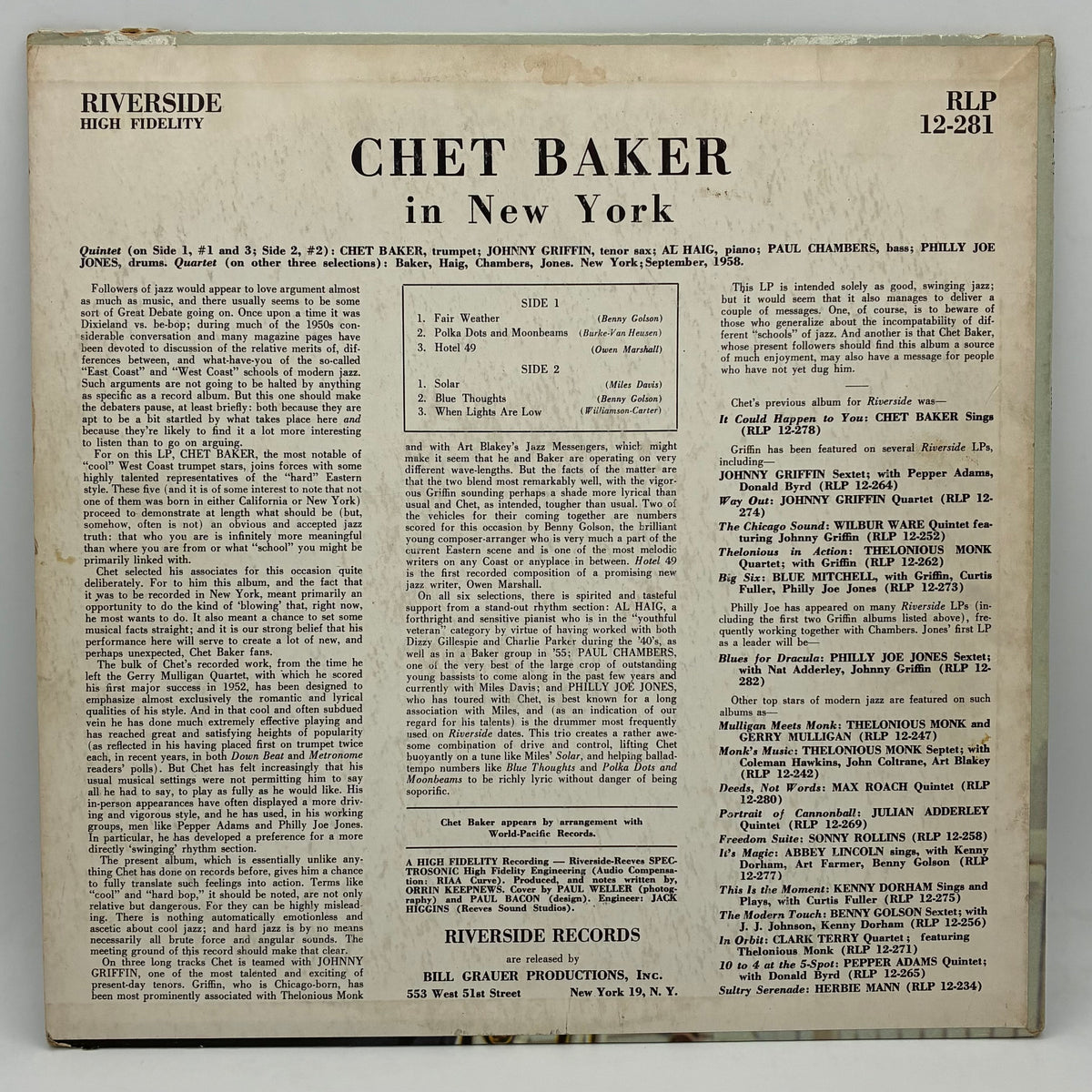 Chet Baker – Chet Baker In New York