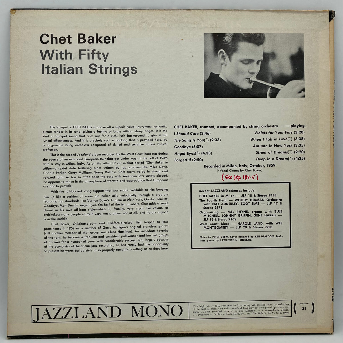 Chet Baker – Chet Baker With Fifty Italian Strings