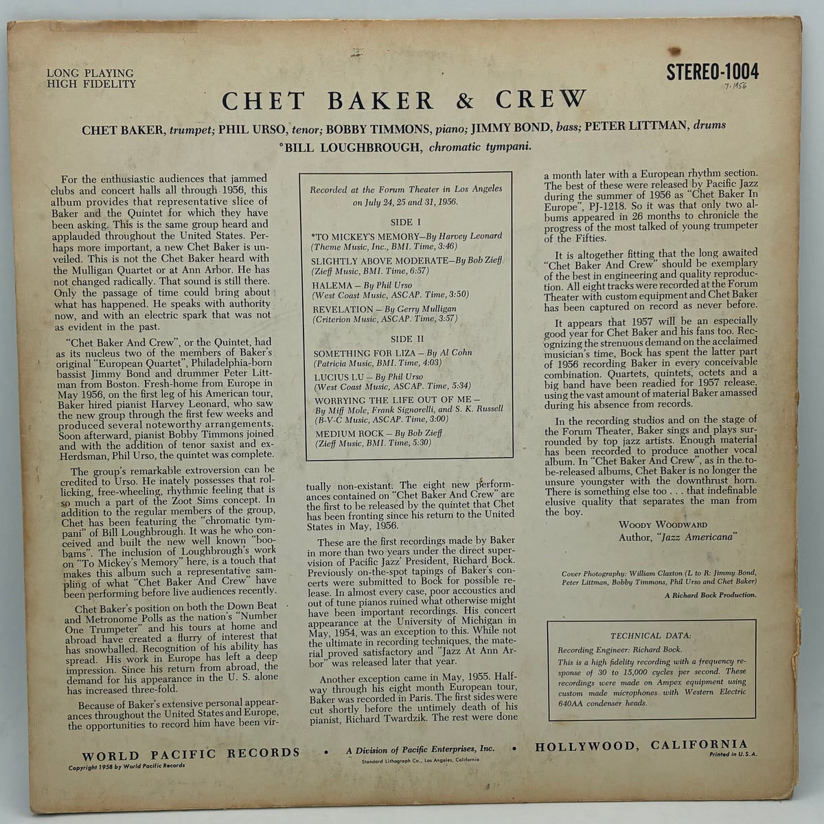 Chet Baker & Crew – Chet Baker & Crew
