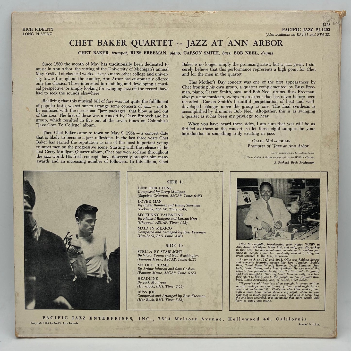 Chet Baker Quartet – Jazz At Ann Arbor