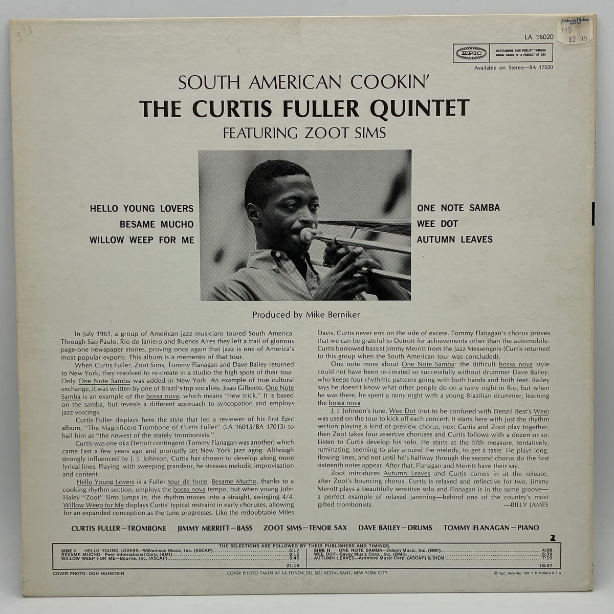 The Curtis Fuller Quintet Featuring Zoot Sims – South American Cookin'