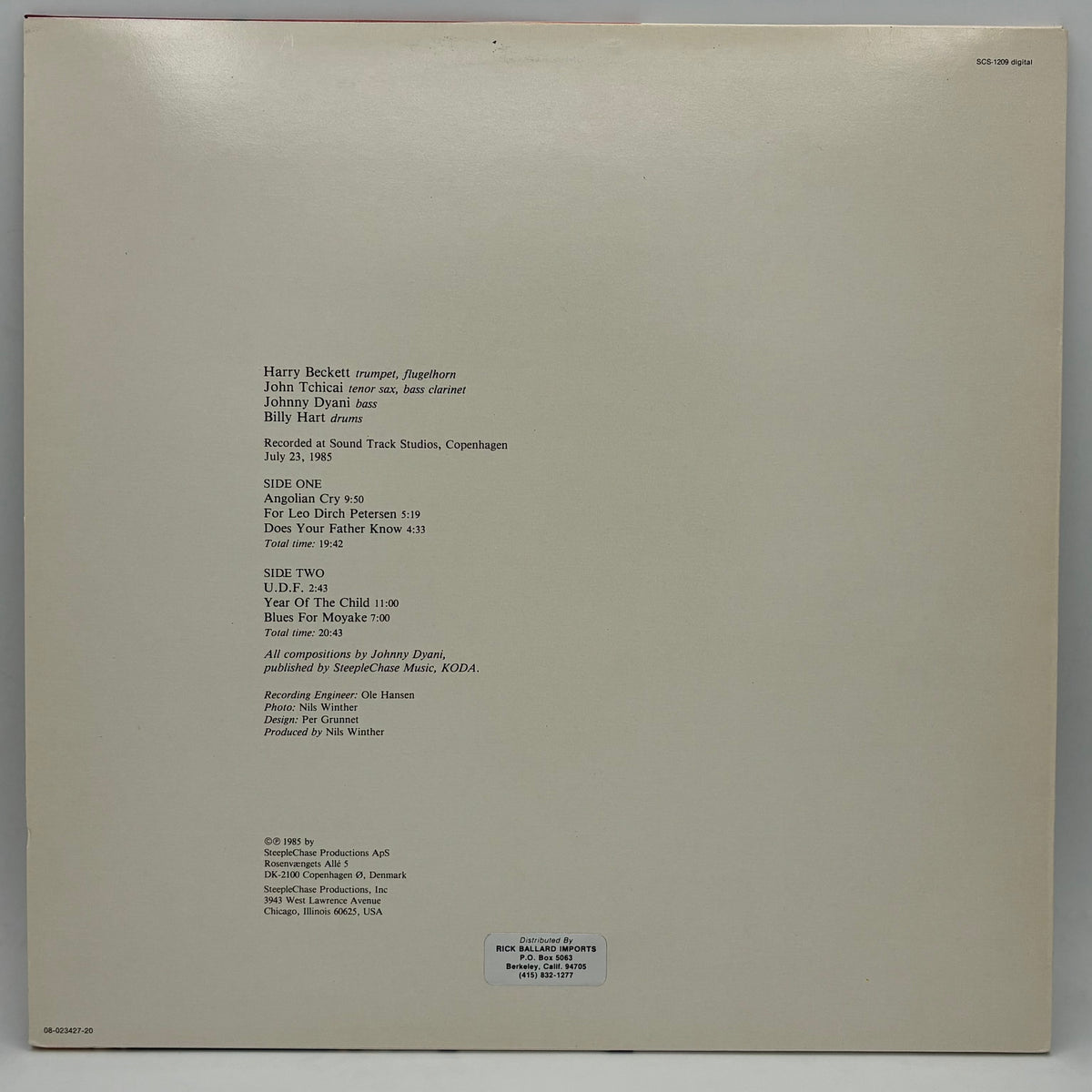 Johnny Dyani Quartet – Angolian Cry