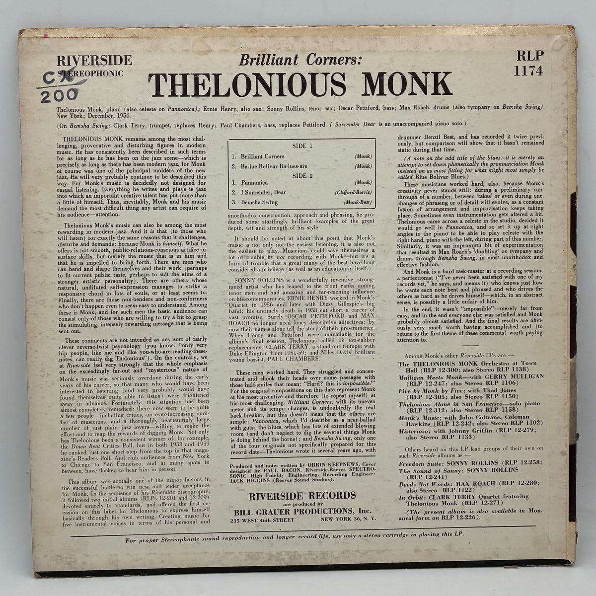 Thelonious Monk – Brilliant Corners