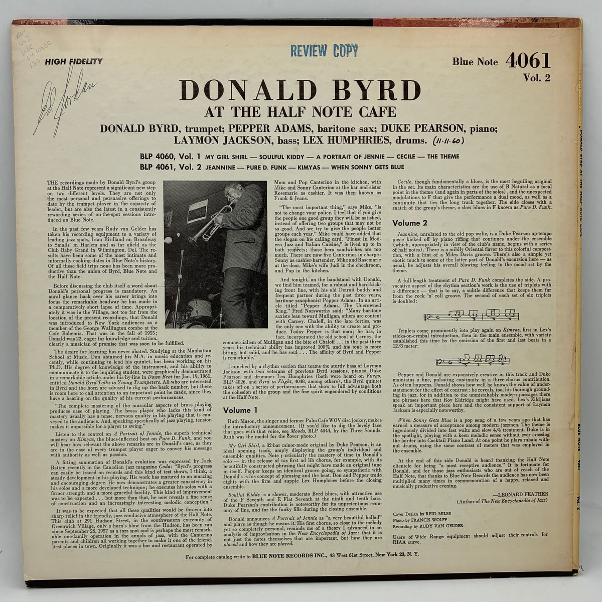 Donald Byrd – At The Half Note Cafe, Vol. 2