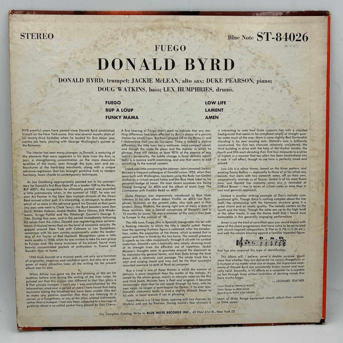 Donald Byrd – Fuego