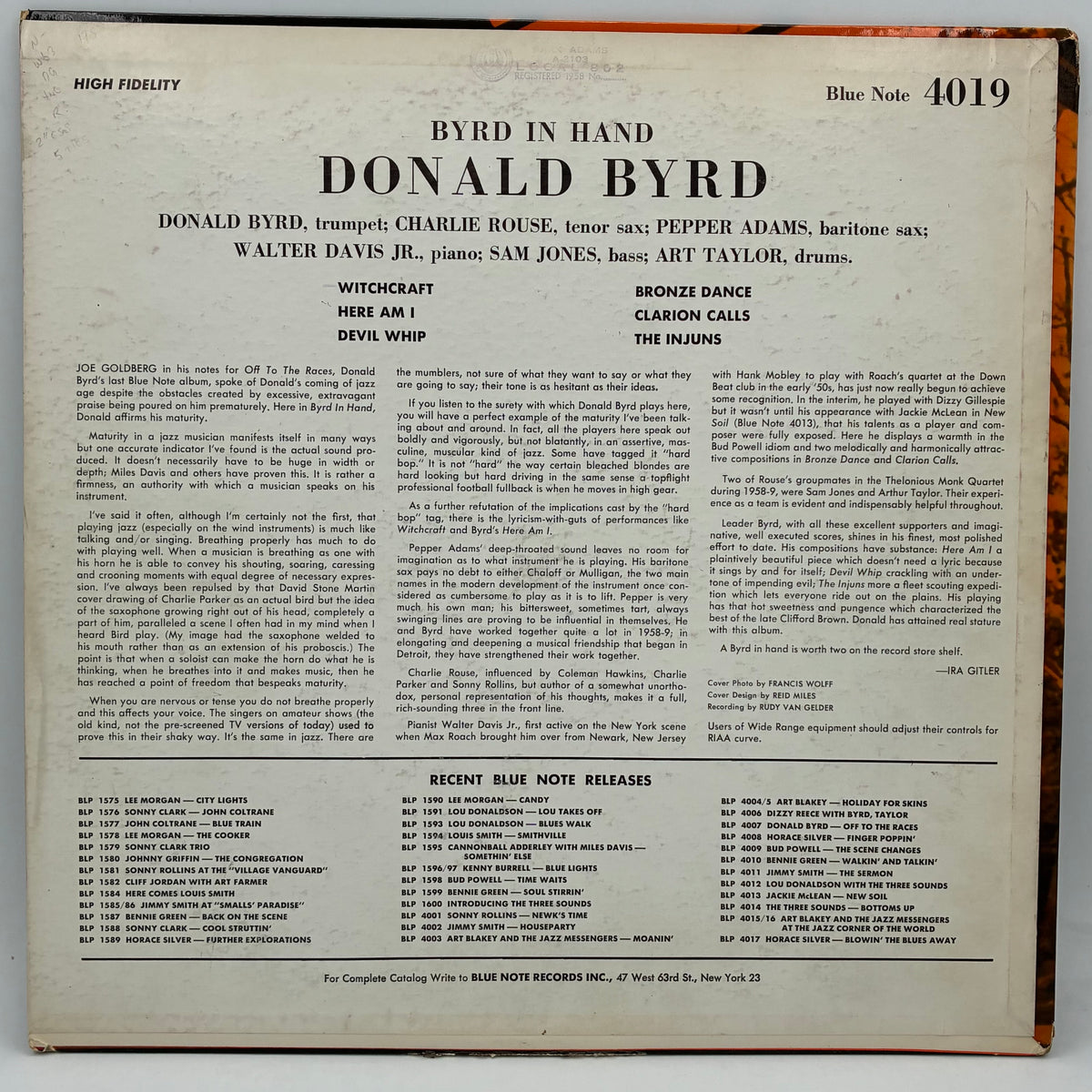 Donald Byrd – Byrd In Hand