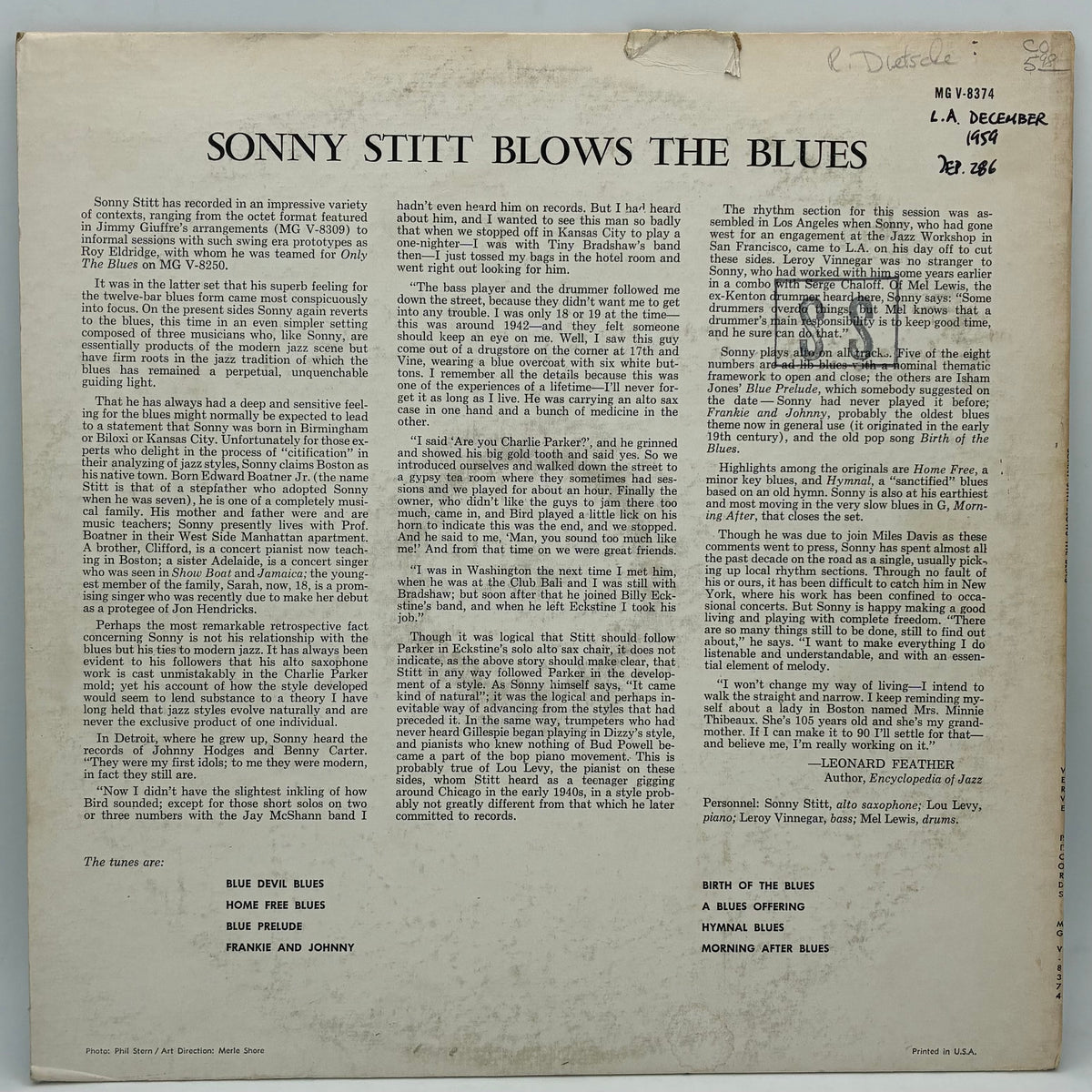 Sonny Stitt – Blows The Blues