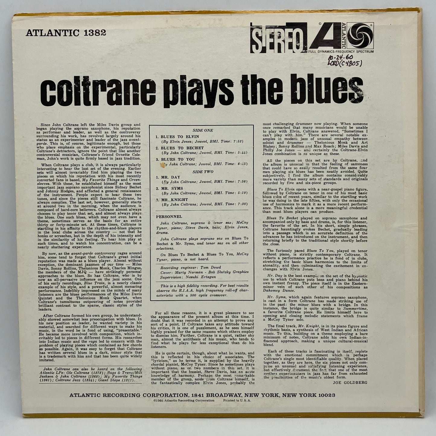 John Coltrane – Coltrane Plays The Blues