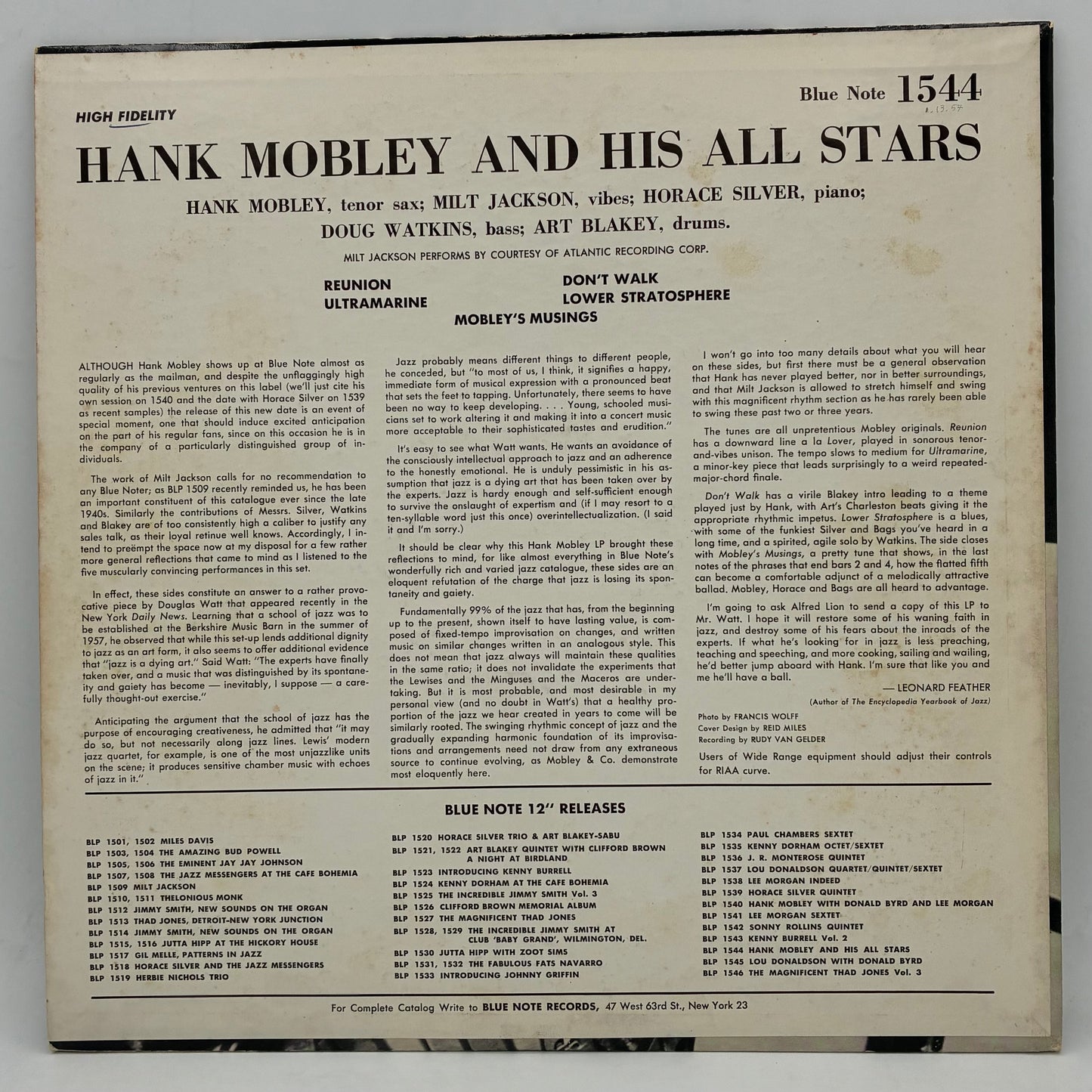 Hank Mobley – Hank Mobley And His All Stars