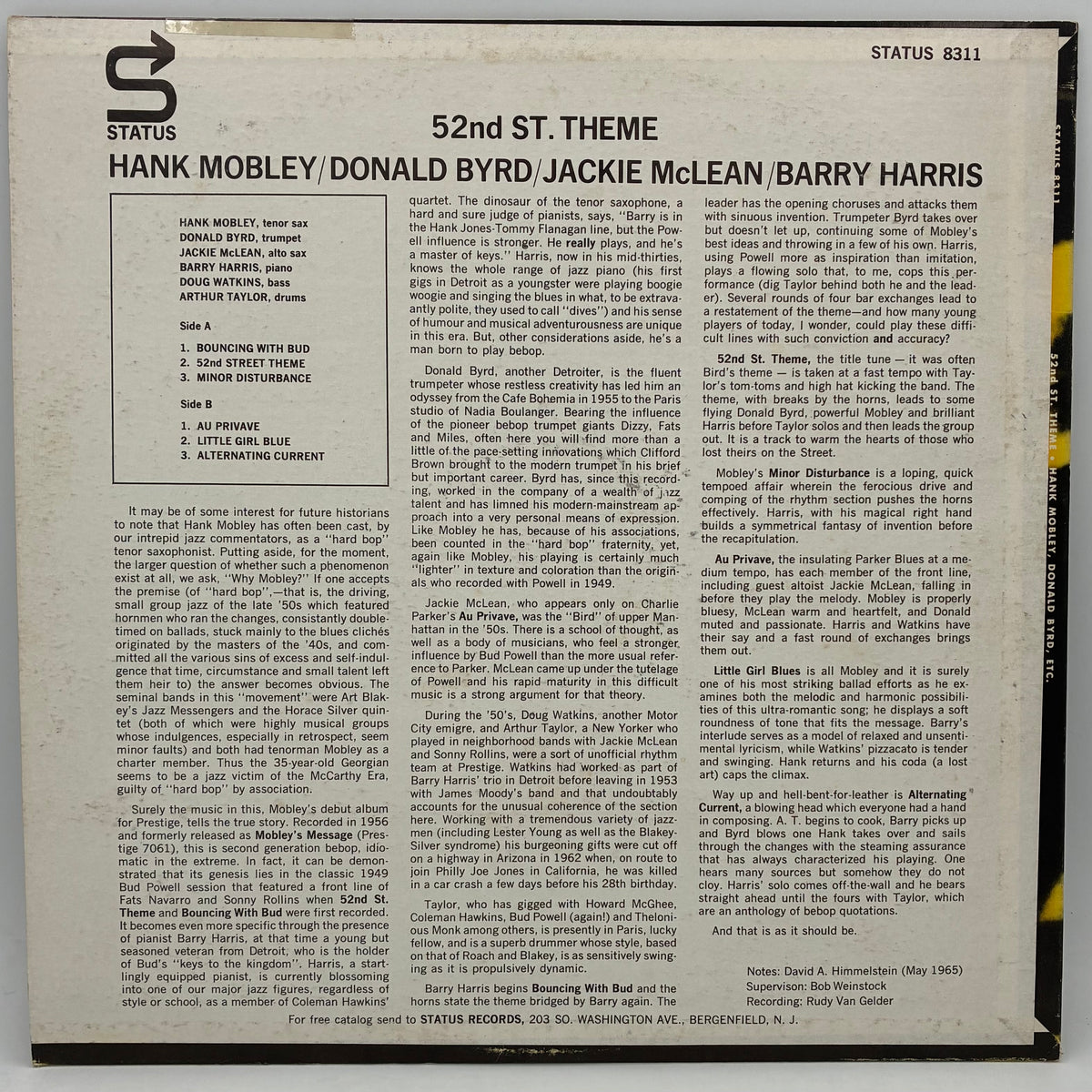 Hank Mobley / Donald Byrd / Jackie McLean / Barry Harris – 52nd St. Theme