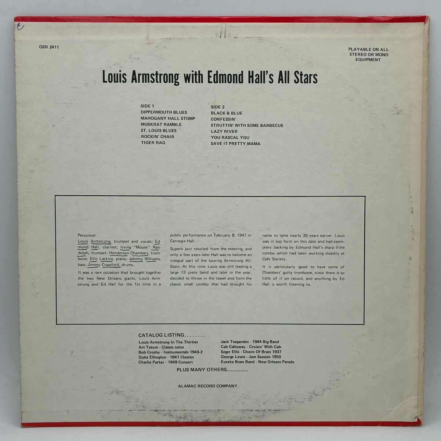 Louis Armstrong With Edmond Hall's All-Stars – Louis Armstrong With Edmond Hall's All-Stars 1947