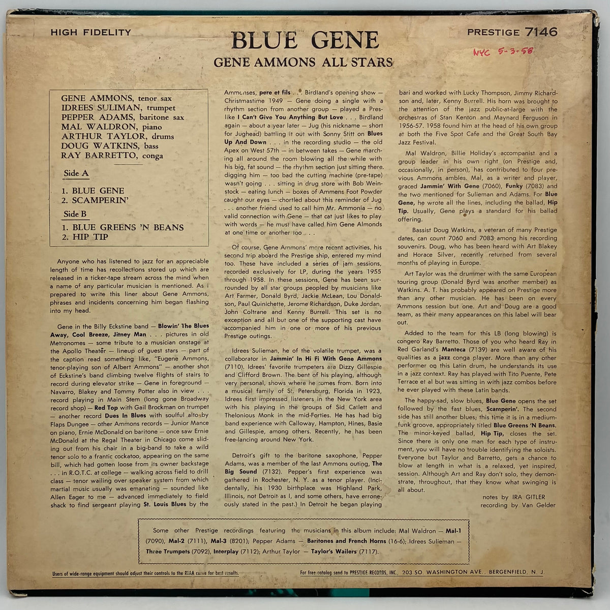 Gene Ammons – Blue Gene