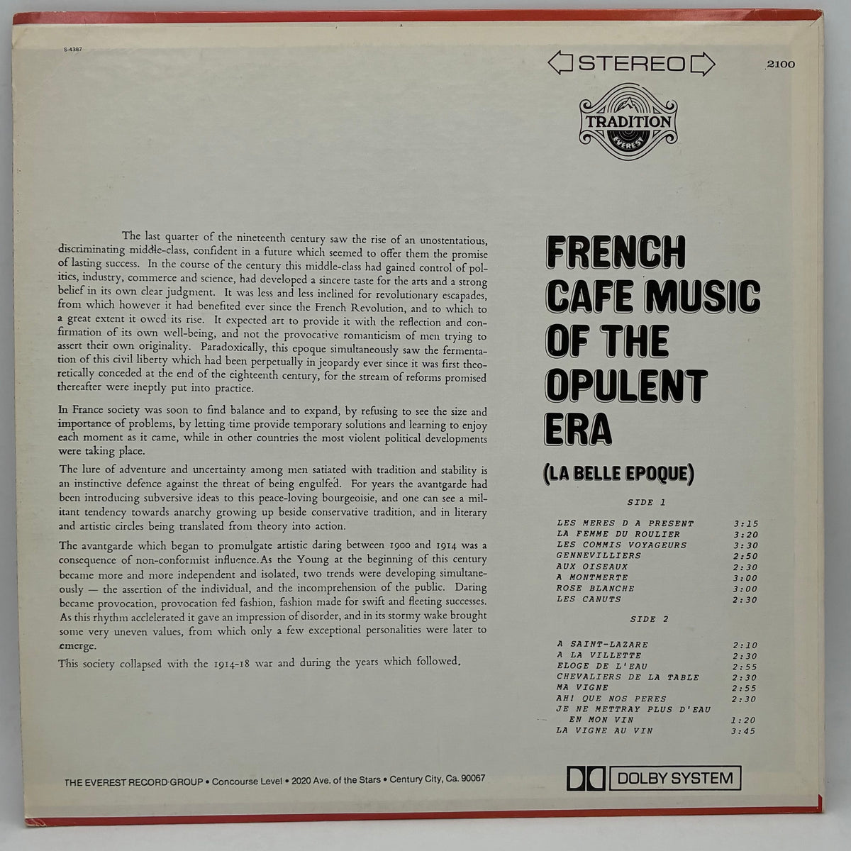 La Belle Epoque Ensemble – French Cafe Music Of The Opulent Era