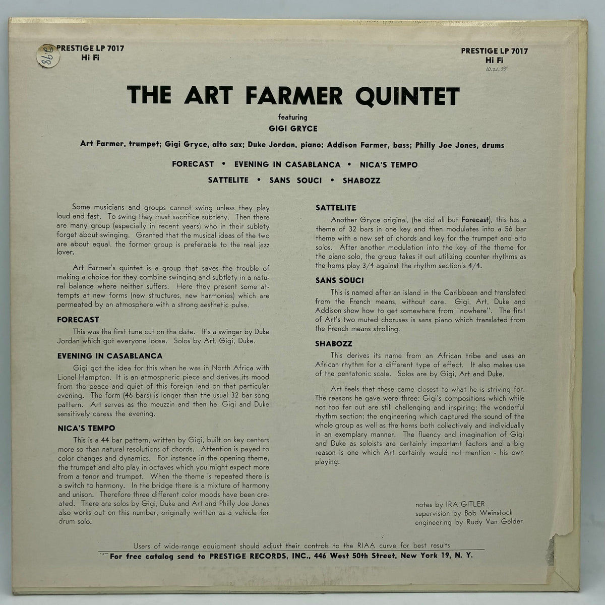 Art Farmer Quintet Featuring Gigi Gryce – Art Farmer Quintet Featuring Gigi Gryce