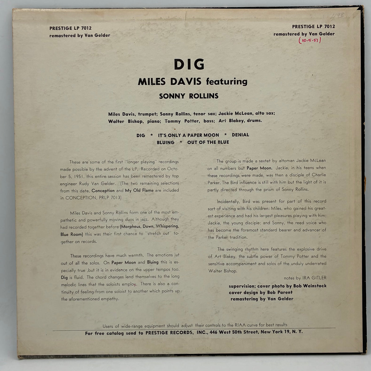 Miles Davis Featuring Sonny Rollins – Dig