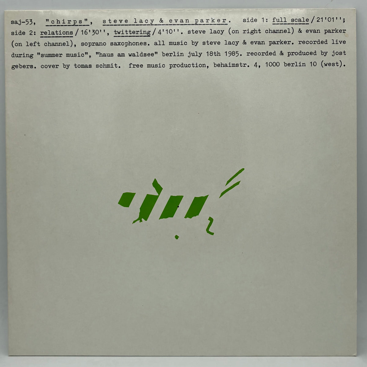 Steve Lacy & Evan Parker – Chirps