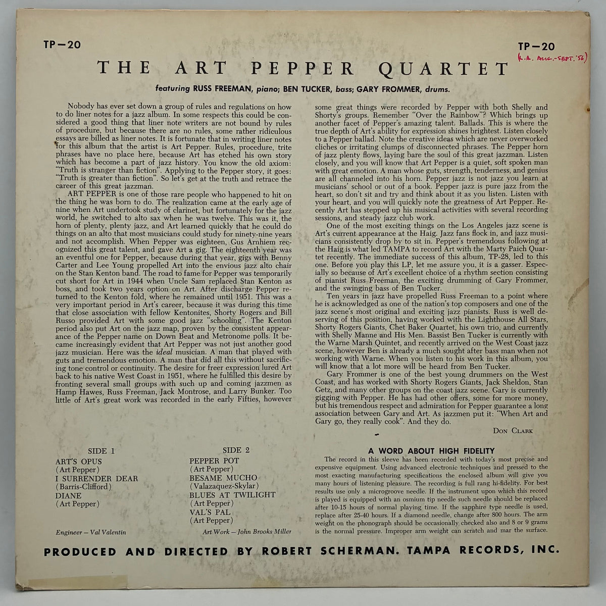 The Art Pepper Quartet – The Art Pepper Quartet