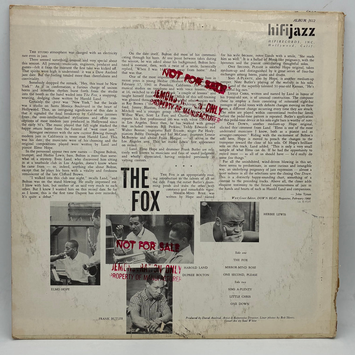 The Harold Land Quintet – The Fox