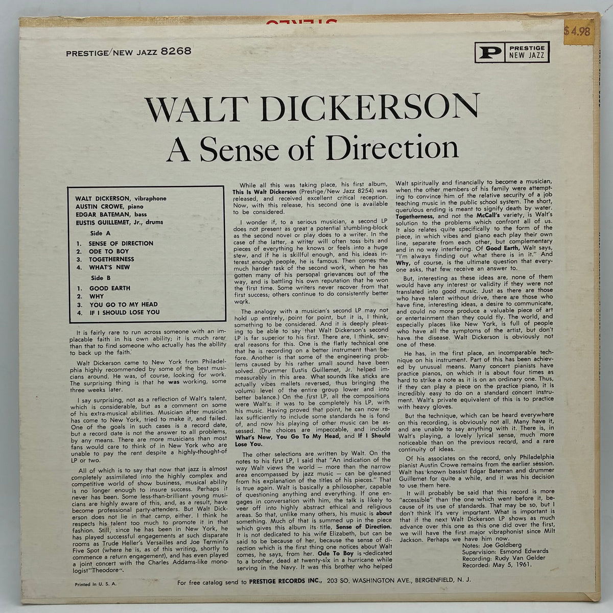 Walt Dickerson – A Sense Of Direction