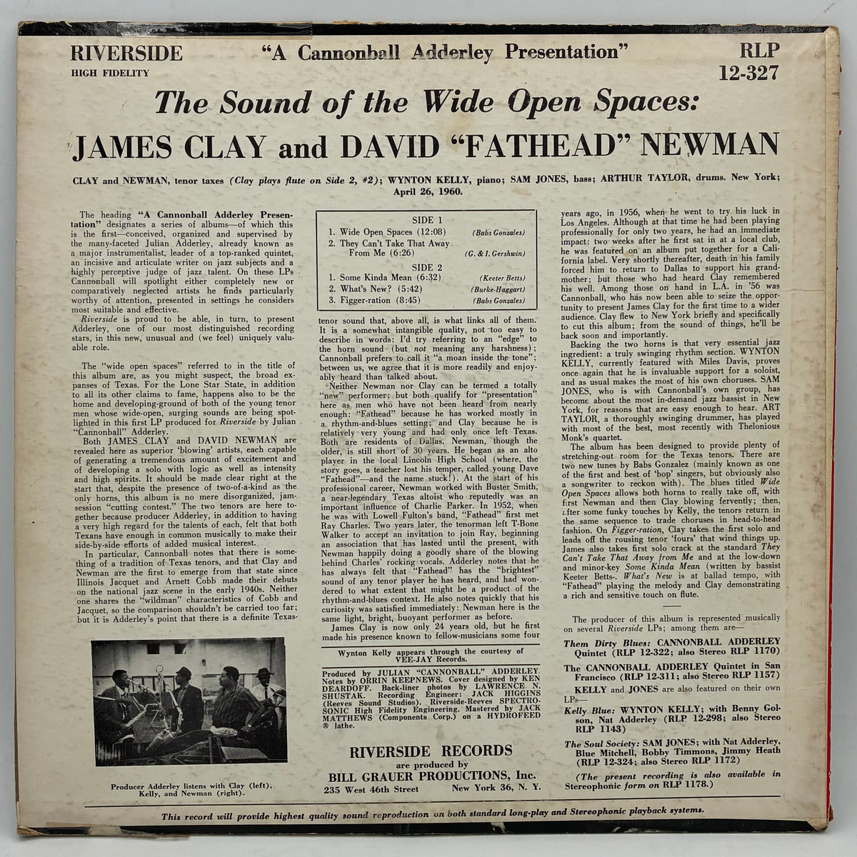 James Clay & David "Fathead" Newman – The Sound Of The Wide Open Spaces !!!!