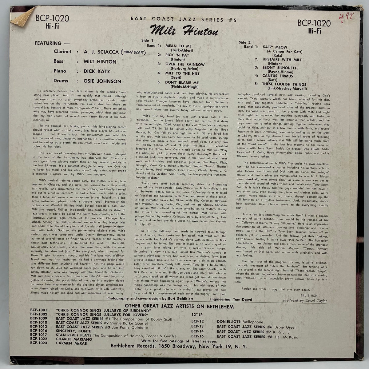 Milt Hinton – East Coast Jazz/5