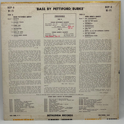 Oscar Pettiford's Quintet / Vinnie Burke's Quartet – Bass By Pettiford/Burke