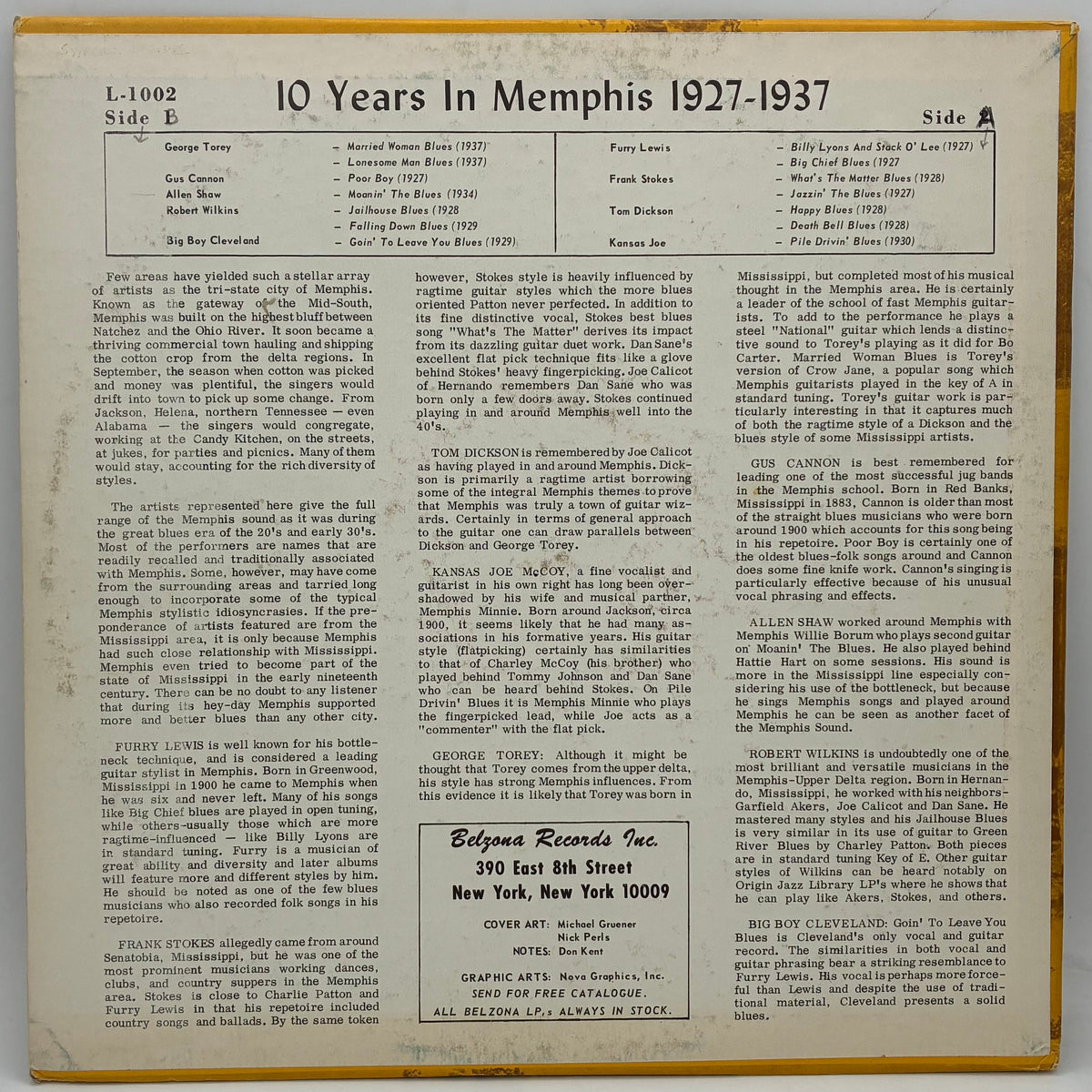 Various – Ten Years In Memphis: 1927-1937