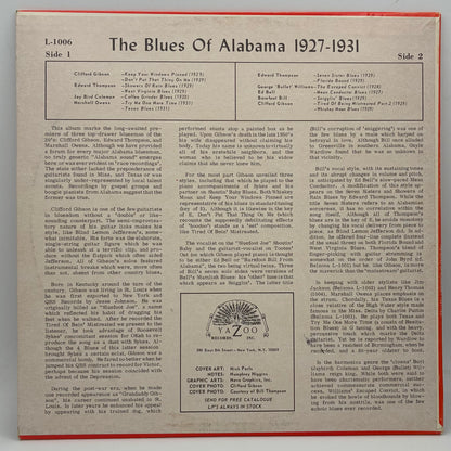 Various – The Blues Of Alabama 1927-1931