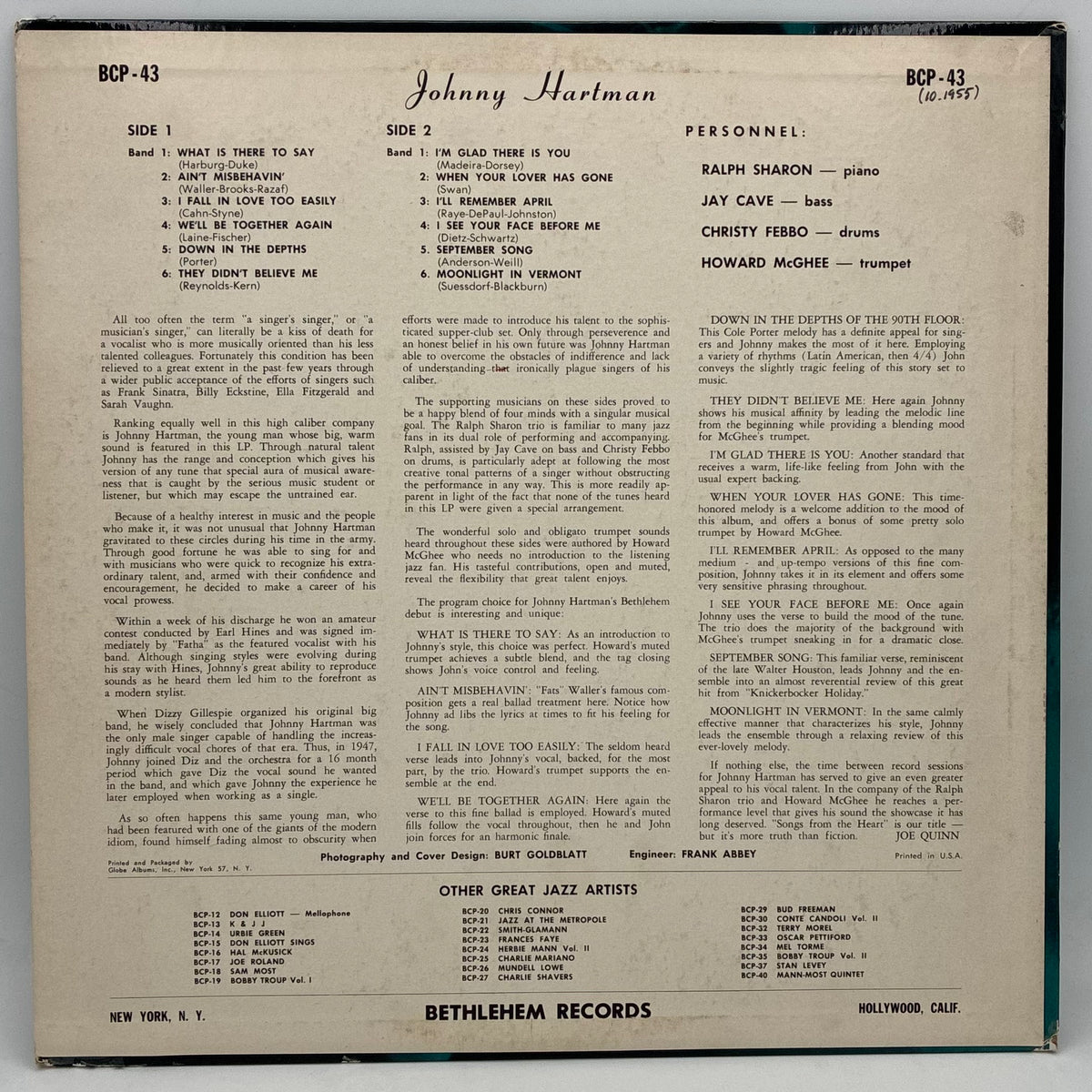 Johnny Hartman – Songs From The Heart