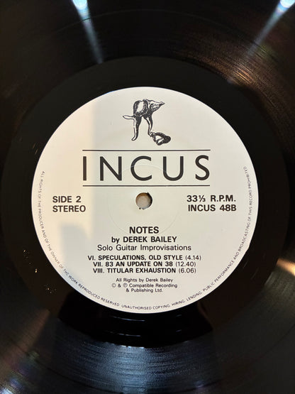 Derek Bailey – Notes: Solo Guitar Improvisations
